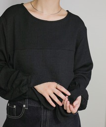 【ZOZO限定】シャーリングスリットカフストップス
