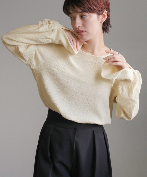 セール】【ZOZO限定】シャーリングスリットカフストップス（Tシャツ