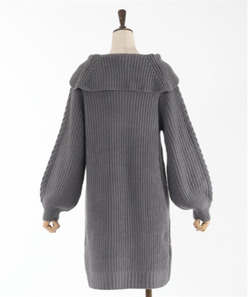 axes femme(アクシーズファム)の「W編み上げニットチュニック(チュニック・レディース・キナリ/ピンク/チャコール/ラベンダー/サックスブルー・FREE)」の15枚目の写真