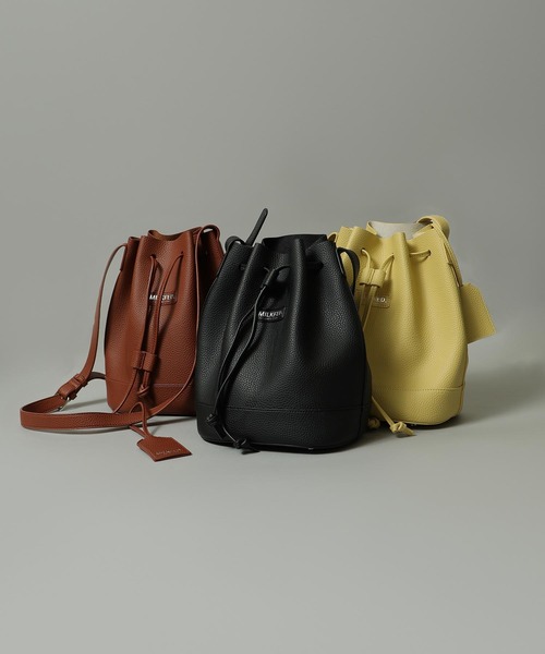 MILKFED.(ミルクフェド)の「DRAWSTRING SHOULDER BAG(ショルダーバッグ・レディース・ブラック/イエロー/ブラウン・ONE SIZE)」の15枚目の写真