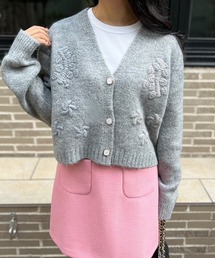 MODE ROBE | フラワーボタンニットカーディガン(カーディガン/ボレロ)
