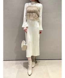 SNIDEL | チュール&ニットワンピース(ワンピース)