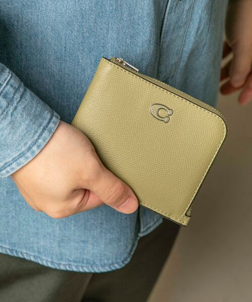 COACH コーチ Lジップウォレット シグネチャー キャンバス 財布 COACH（コーチ）の「3-IN-1 Lジップ ウォレット・シグネチャー