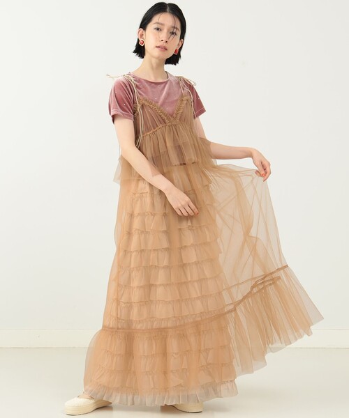 CAROLINA GLASER（カロリナ グレイサー）の「チュールキャミ ワンピース（ワンピース・レディース・ベージュ/ブラック/ミント・ONE SIZE）」の15枚目の写真