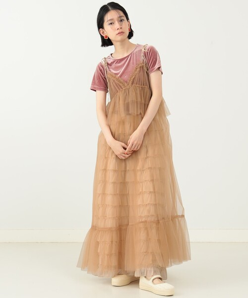 carolina glaser　beams  ティアードキャミ フリル　チュール CAROLINA GLASER（カロリナ グレイサー）ボリューム チュール
