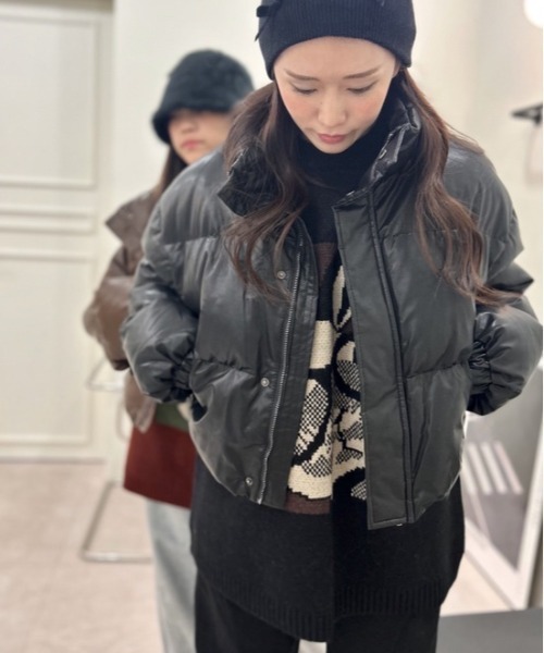 ipugo(イプゴ)の「ipugo/イプゴ レザー調ダウンジャケット(ダウンジャケット/コート・レディース・ブラック/ブラウン・FREE)」の20枚目の写真