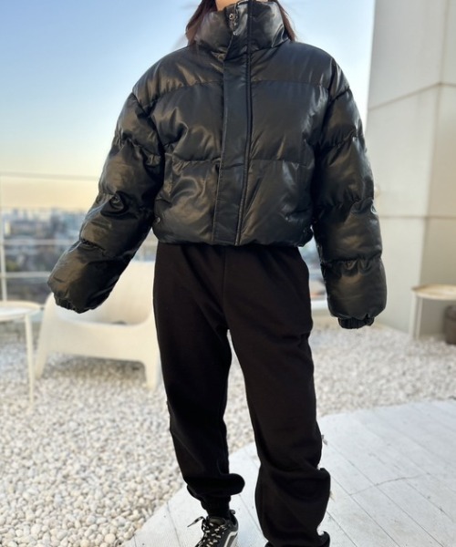 ipugo(イプゴ)の「ipugo/イプゴ レザー調ダウンジャケット(ダウンジャケット/コート・レディース・ブラック/ブラウン・FREE)」の13枚目の写真