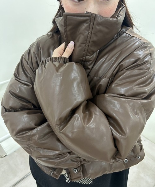 ipugo(イプゴ)の「ipugo/イプゴ レザー調ダウンジャケット(ダウンジャケット/コート・レディース・ブラック/ブラウン・FREE)」の21枚目の写真
