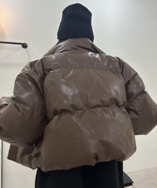 ipugo(イプゴ)の「ipugo/イプゴ レザー調ダウンジャケット(ダウンジャケット/コート・レディース・ブラック/ブラウン・FREE)」の18枚目の写真