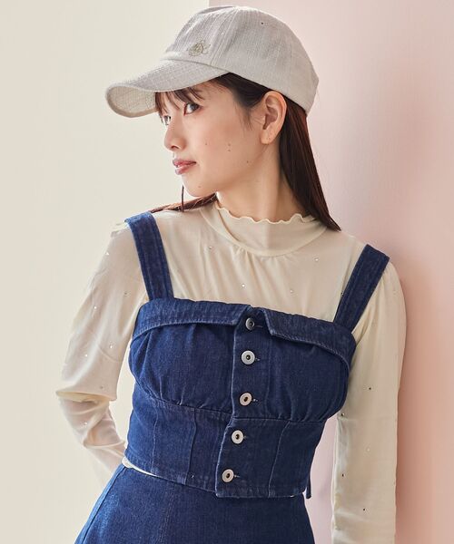 MAJESTIC LEGON(マジェスティックレゴン)の「バックリボンデザインビスチェ(ベスト・レディース・グレー/ブラック系その他/ブルー/ピンク・MEDIUM)」の4枚目の写真