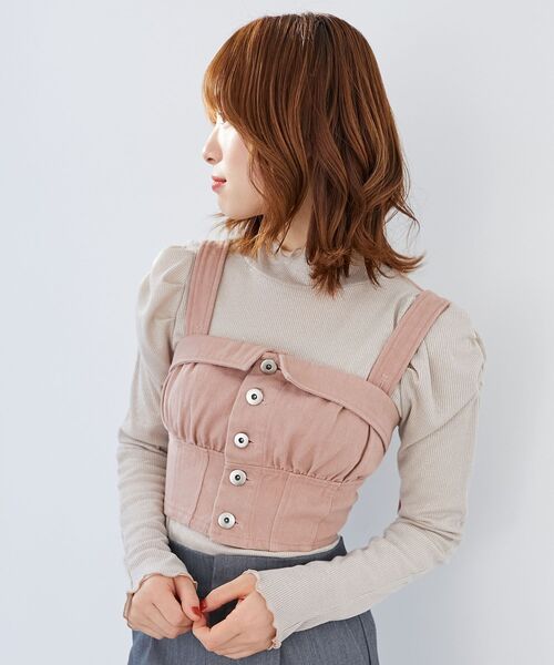MAJESTIC LEGON(マジェスティックレゴン)の「バックリボンデザインビスチェ(ベスト・レディース・グレー/ブラック系その他/ブルー/ピンク・MEDIUM)」の8枚目の写真