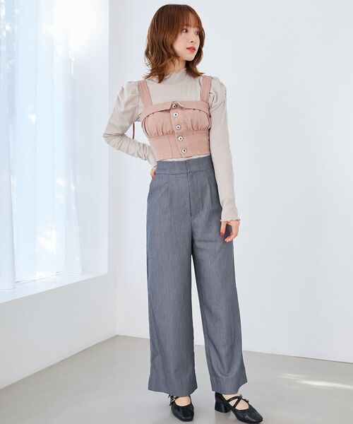 MAJESTIC LEGON(マジェスティックレゴン)の「バックリボンデザインビスチェ(ベスト・レディース・グレー/ブラック系その他/ブルー/ピンク・MEDIUM)」の9枚目の写真
