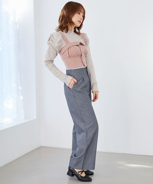MAJESTIC LEGON(マジェスティックレゴン)の「バックリボンデザインビスチェ(ベスト・レディース・グレー/ブラック系その他/ブルー/ピンク・MEDIUM)」の10枚目の写真