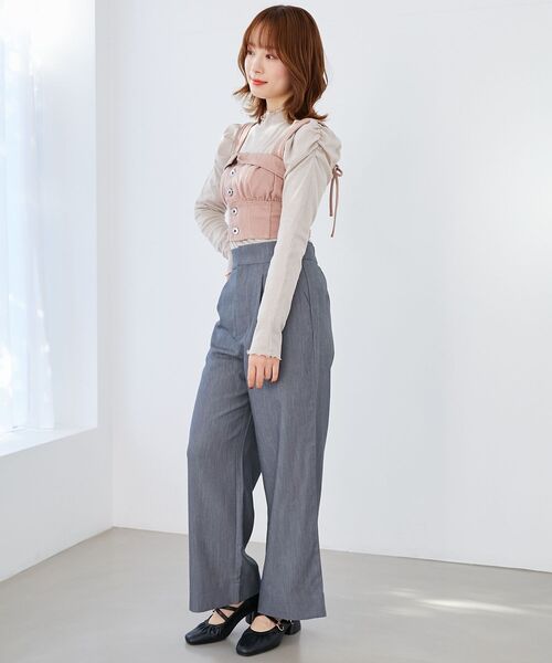 MAJESTIC LEGON(マジェスティックレゴン)の「バックリボンデザインビスチェ(ベスト・レディース・グレー/ブラック系その他/ブルー/ピンク・MEDIUM)」の12枚目の写真
