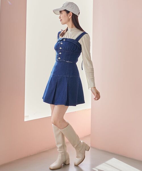 MAJESTIC LEGON(マジェスティックレゴン)の「バックリボンデザインビスチェ(ベスト・レディース・グレー/ブラック系その他/ブルー/ピンク・MEDIUM)」の20枚目の写真