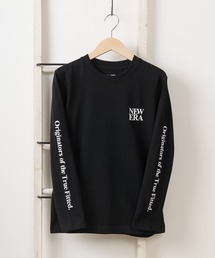 NEW ERA（ニューエラ）の「【NEW　ERA/ニューエラ】ワンポイントロゴ＆スリーブプリントデザイン ロングスリーブTシャツ【 140ｃｍ-160ｃｍ】レギュラーフィット/ブラック（Tシャツ/カットソー・キッズ）」