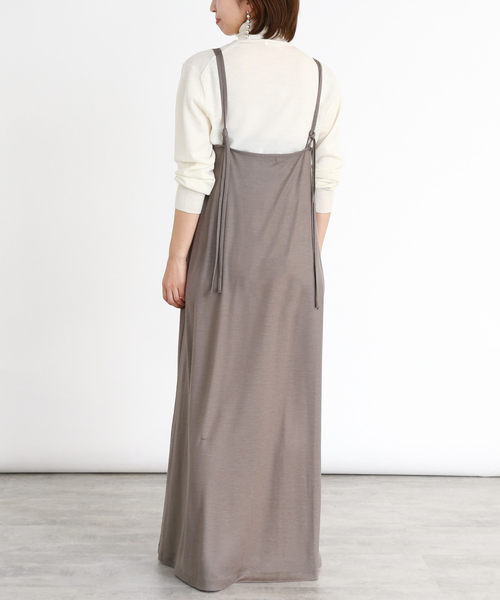 VERMEIL par iena（ヴェルメイユパーイエナ）の「フレアウールキャミソールワンピース（シャツワンピース・レディース・ライトグレー/ブラック・FREE）」の9枚目の写真