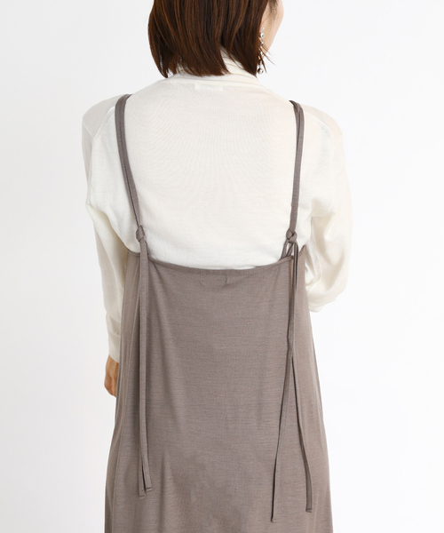 VERMEIL par iena（ヴェルメイユパーイエナ）の「フレアウールキャミソールワンピース（シャツワンピース・レディース・ライトグレー/ブラック・FREE）」の10枚目の写真