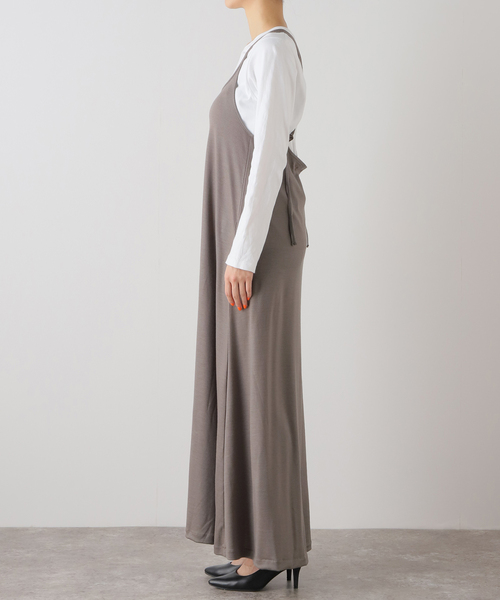 VERMEIL par iena（ヴェルメイユパーイエナ）の「フレアウールキャミソールワンピース（シャツワンピース・レディース・ライトグレー/ブラック・FREE）」の12枚目の写真