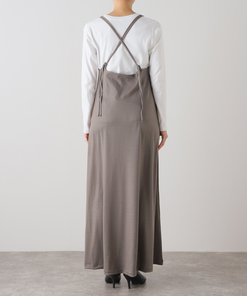 VERMEIL par iena（ヴェルメイユパーイエナ）の「フレアウールキャミソールワンピース（シャツワンピース・レディース・ライトグレー/ブラック・FREE）」の13枚目の写真