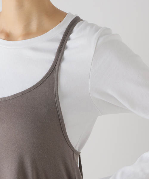 VERMEIL par iena（ヴェルメイユパーイエナ）の「フレアウールキャミソールワンピース（シャツワンピース・レディース・ライトグレー/ブラック・FREE）」の16枚目の写真