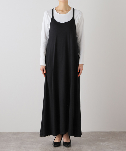 VERMEIL par iena（ヴェルメイユパーイエナ）の「フレアウールキャミソールワンピース（シャツワンピース・レディース・ライトグレー/ブラック・FREE）」の22枚目の写真