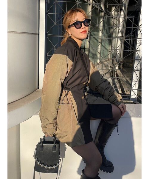 EVRIS（エヴリス）の「MA-1ドッキングジャケット【セットアップ着用可能】（MA-1・レディース・ブラック/ネイビー・FREE）」の2枚目の写真