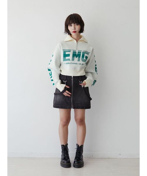 jouetie（ジュエティ）の「ハーフZIPロゴニットプルオーバー（ニット/セーター・レディース・アイボリー/ピンク/ブラック・MEDIUM）」の12枚目の写真