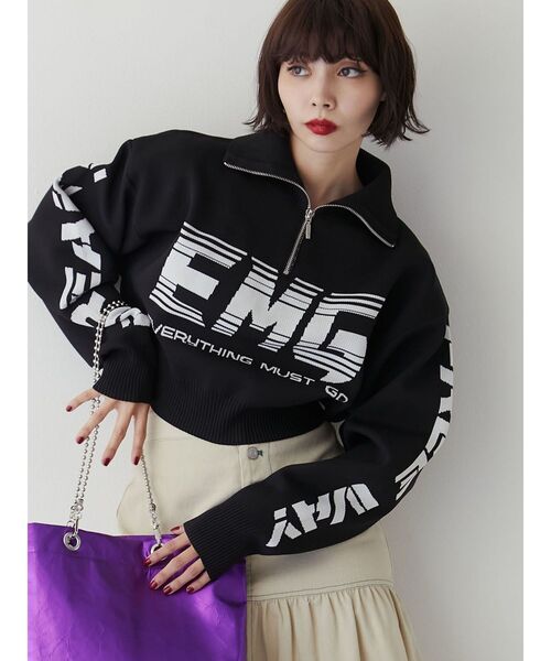 jouetie（ジュエティ）の「ハーフZIPロゴニットプルオーバー（ニット/セーター・レディース・アイボリー/ピンク/ブラック・MEDIUM）」の20枚目の写真