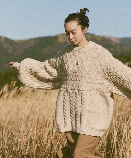 新品Eaphi 狂おしく hand design over knit 