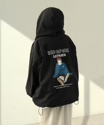 REDCAPGIRL ナイロン バックプリント フードジャケット