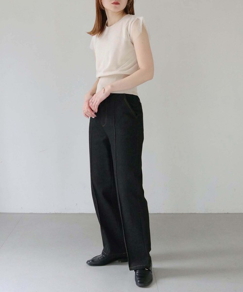 CLEIO（クレイオ）の「【CLEIO】チュールドッキングプルオーバー TULLE DOCKING PULLOVER/986-11636（ニット/セーター・レディース・アイボリー/ライトグリーン/ライトグレー・FREE）」の9枚目の写真