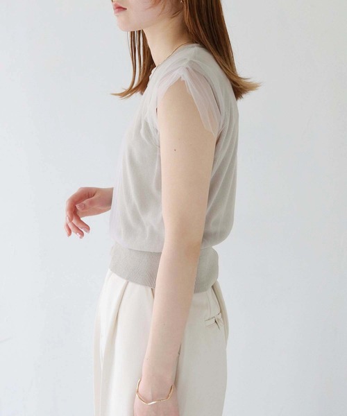 CLEIO（クレイオ）の「【CLEIO】チュールドッキングプルオーバー TULLE DOCKING PULLOVER/986-11636（ニット/セーター・レディース・アイボリー/ライトグリーン/ライトグレー・FREE）」の17枚目の写真