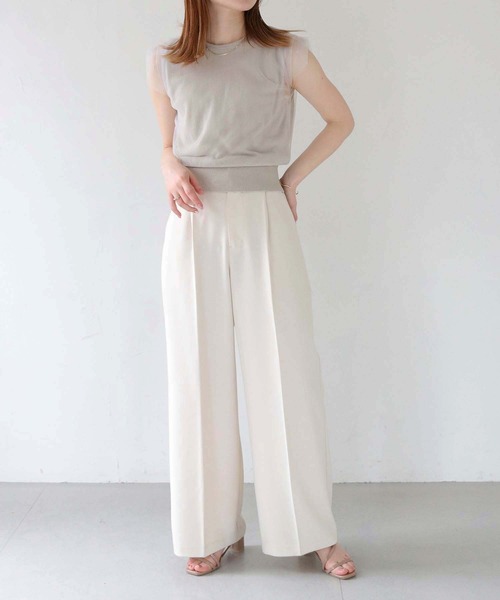 CLEIO（クレイオ）の「【CLEIO】チュールドッキングプルオーバー TULLE DOCKING PULLOVER/986-11636（ニット/セーター・レディース・アイボリー/ライトグリーン/ライトグレー・FREE）」の18枚目の写真