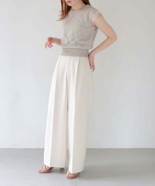 CLEIO（クレイオ）の「【CLEIO】チュールドッキングプルオーバー TULLE DOCKING PULLOVER/986-11636（ニット/セーター・レディース・アイボリー/ライトグリーン/ライトグレー・FREE）」の19枚目の写真