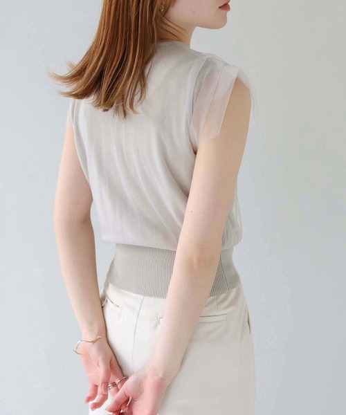 CLEIO（クレイオ）の「【CLEIO】チュールドッキングプルオーバー TULLE DOCKING PULLOVER/986-11636（ニット/セーター・レディース・アイボリー/ライトグリーン/ライトグレー・FREE）」の15枚目の写真