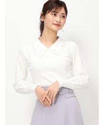 衿刺繍ニット/MM418307