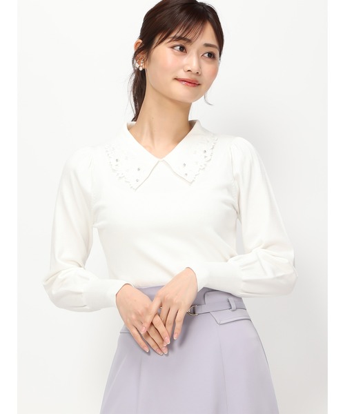 【セール】■2024春夏新作■衿刺繍ニット/MM418307（ニット/セーター）｜MISCH MASCH（ミッシュマッシュ）