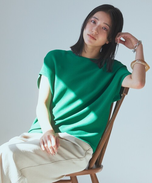 THE SHOP TK （ザ ショップ ティーケー ）の「◆【UVケア/アンチピリング/さらさら/洗える/WEB限定有】美人フレンチニット（ニット/セーター・レディース・ネイビー/ホワイト系5/オフホワイト/オレンジ系/グリーン/ブラウン系その他/スモーキーグリーン系9/ブルー系5・12/13）」の15枚目の写真