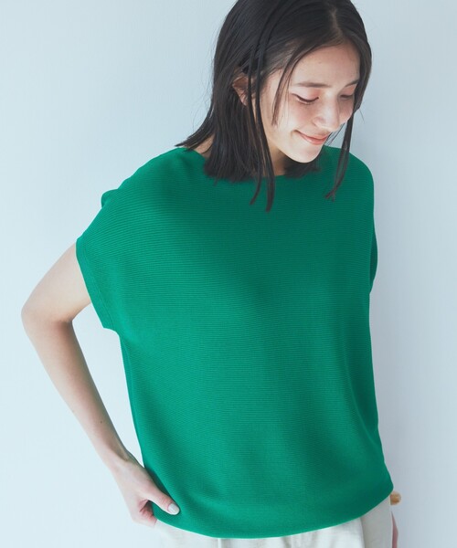 THE SHOP TK （ザ ショップ ティーケー ）の「◆【UVケア/アンチピリング/さらさら/洗える/WEB限定有】美人フレンチニット（ニット/セーター・レディース・ネイビー/ホワイト系5/オフホワイト/オレンジ系/グリーン/ブラウン系その他/スモーキーグリーン系9/ブルー系5・12/13）」の16枚目の写真