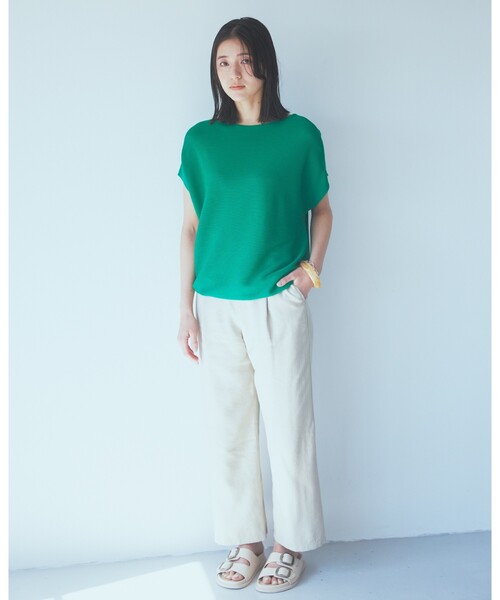 THE SHOP TK （ザ ショップ ティーケー ）の「◆【UVケア/アンチピリング/さらさら/洗える/WEB限定有】美人フレンチニット（ニット/セーター・レディース・ネイビー/ホワイト系5/オフホワイト/オレンジ系/グリーン/ブラウン系その他/スモーキーグリーン系9/ブルー系5・12/13）」の17枚目の写真