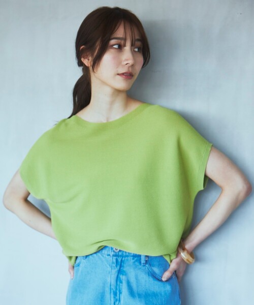 THE SHOP TK （ザ ショップ ティーケー ）の「◆【UVケア/アンチピリング/さらさら/洗える/WEB限定有】美人フレンチニット（ニット/セーター・レディース・ネイビー/ホワイト系5/オフホワイト/オレンジ系/グリーン/ブラウン系その他/スモーキーグリーン系9/ブルー系5・12/13）」の18枚目の写真