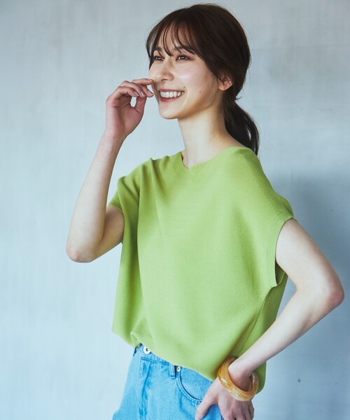 THE SHOP TK （ザ ショップ ティーケー ）の「◆【UVケア/アンチピリング/さらさら/洗える/WEB限定有】美人フレンチニット（ニット/セーター・レディース・ネイビー/ホワイト系5/オフホワイト/オレンジ系/グリーン/ブラウン系その他/スモーキーグリーン系9/ブルー系5・12/13）」の19枚目の写真