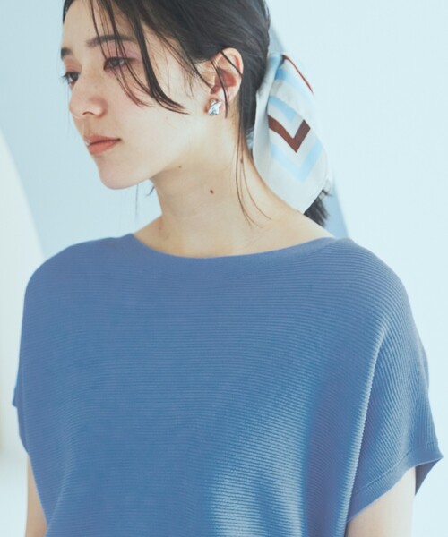 THE SHOP TK （ザ ショップ ティーケー ）の「◆【UVケア/アンチピリング/さらさら/洗える/WEB限定有】美人フレンチニット（ニット/セーター・レディース・ネイビー/ホワイト系5/オフホワイト/オレンジ系/グリーン/ブラウン系その他/スモーキーグリーン系9/ブルー系5・12/13）」の7枚目の写真