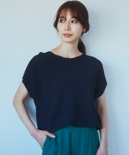 THE SHOP TK （ザ ショップ ティーケー ）の「◆【UVケア/アンチピリング/さらさら/洗える/WEB限定有】美人フレンチニット（ニット/セーター・レディース・ネイビー/ホワイト系5/オフホワイト/オレンジ系/グリーン/ブラウン系その他/スモーキーグリーン系9/ブルー系5・12/13）」の11枚目の写真