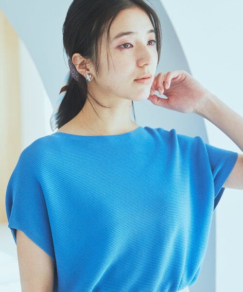 THE SHOP TK （ザ ショップ ティーケー ）の「◆【UVケア/アンチピリング/さらさら/洗える/WEB限定有】美人フレンチニット（ニット/セーター・レディース・ネイビー/ホワイト系5/オフホワイト/オレンジ系/グリーン/ブラウン系その他/スモーキーグリーン系9/ブルー系5・12/13）」の12枚目の写真