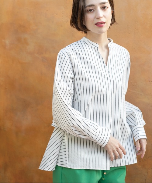 OPAQUE.CLIP（オペークドットクリップ）の「◆バックフリルスキッパーシャツブラウス／ストライプ柄アソート【洗濯機洗い可／UVケア】（シャツ/ブラウス・レディース・ホワイト/ベージュ系その他5/ライトブルー/ホワイト系3・42/40/38/36）」の17枚目の写真