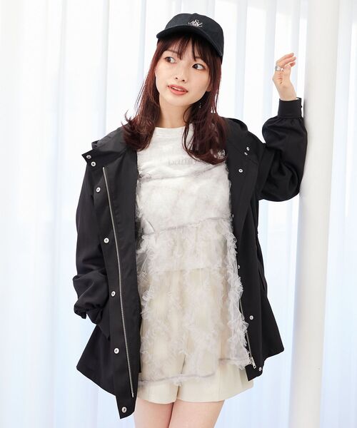 MAJESTIC LEGON（マジェスティックレゴン）の「ビジューロゴ肩あきスウェット（スウェット・レディース・オフホワイト/オートミール/チャコールグレー・MEDIUM）」の15枚目の写真