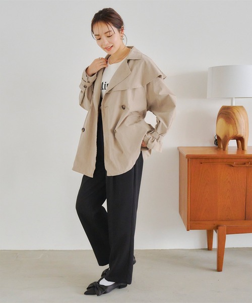 titivate(ティティベイト)の「フリル襟ミドルコート(トレンチコート・レディース・ベージュ・M)」の15枚目の写真