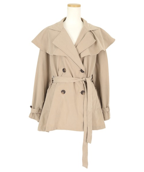 titivate(ティティベイト)の「フリル襟ミドルコート(トレンチコート・レディース・ベージュ・M)」の10枚目の写真